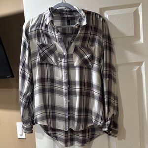 Plaid Button-Up Shirt